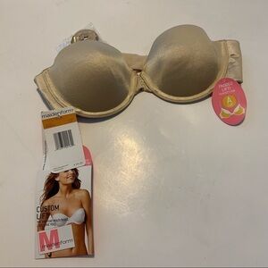 MAIDENFORM beige nude convertible underwire bra strapless push up